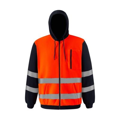 China 2022 Water Proof Good Quality Work Reflective Wear Hot Selling Two Tone Zippered Hoodie for sale