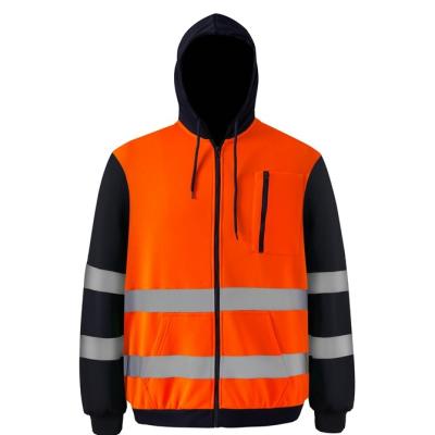 China 2022 Water Proof Factory Manufacture Various Wholesale Reflective Safety High Visibility Zippered Hoodie for sale