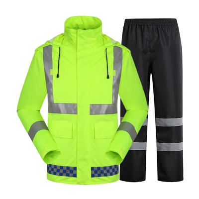 China 2022 Factory direct adult reflective raincoats carnival costume Oxford PU coating road racing clothing wholesale safety outdoor cycling wear for sale