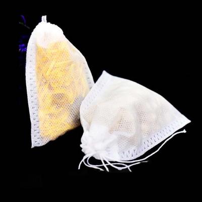 China Portable; Durable Good Quality 200pcs Cotton Linen Filter Paper Heat Sealing TCM Tea Bag Bags With Drawstrings for sale