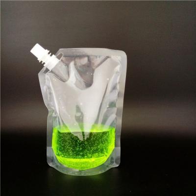 China OEM Moisture Proof Soft Clear Wine Beverage Stand Up Pouch With Spout for sale