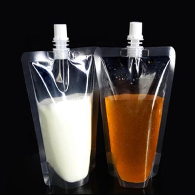 China Moisture Proof Free Samples! Transparent Plastic Spout Pouch For Hot And Cold Drink Juice Packaging for sale