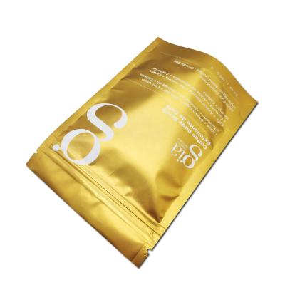 China Laminated Moisture Proof Reusable Gold Foil Stand Up Matte Finish Body Bath Salt Plastic Packaging Bag To Accept Customized Design for sale