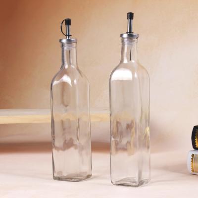 China 250ML 1000ML 500ML Olive Oil Bottle Vinegar Sauce Square Cooking Oil Glass Bottle For Oiler Condiment Service for sale