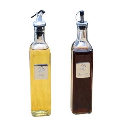 China 500ML Cooking Oil Round Olive Oil Bottle Vinegar Sauce Glass Bottle For Oiler Condiment Service, 250ML 100ML 1000ML for sale