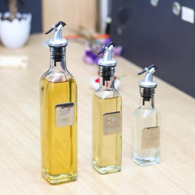 China 250ML 500ML Cooking Oil Vinegar Sauce Bottle For Oiler Condiment Service Round Glass Olive Oil Bottle for sale