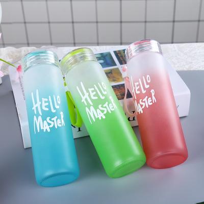 China Beverage Gift Promotion Drinkware Straight Beverage Glass Mug With Logo Custom Glass Bottle for sale