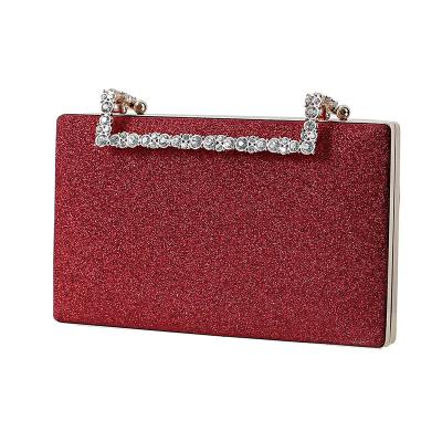 China JANHE Polyester Bolsa Stone Small Square Diamond Evening Bags Bling Rhinestone Pocket Jewelry Party Purse Handbags for sale