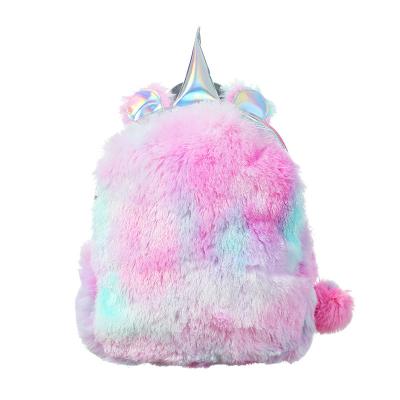 China Lovely JANHE Little Girls Bag Cute Kids Bags Bagpack Unicorn Backpack A DOS Unicornio Mochila Plush Fur Small for sale