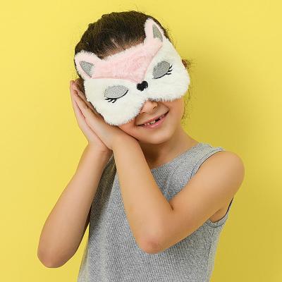 China Fashiom JANHE Autumn Winter Fashion Warm Soft Plush Children Hairy Silk Blindfold Eyemask Girl Eye Cover Sleep Unicorn Eye Mask Cute Animal for sale