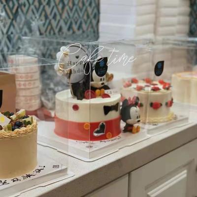 China Recyclable Custom Clear Plastic Transparent Pet Cake Boxes Wedding Cake Boxes PVC Plastic Transparent Cake Box for sale