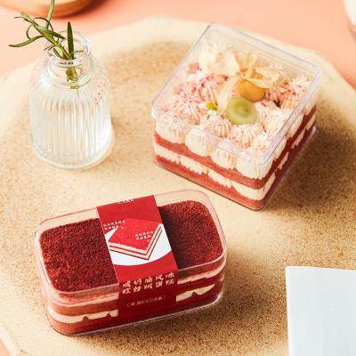 China Recyclable Customized Plastic Dessert Packaging Box Rectangle Assorted Dessert Boxes Clear Plastic Cake Dessert Box for sale