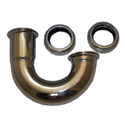 China Push Down 1.25 Inch Automatic Chrome Plated Brass Toilet Drain Waste J Bend Pipe for sale