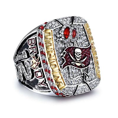 China Custom Crystal Punk Ring Mens Stainless Steel Championship Basketball Baseball Custom Ring for sale