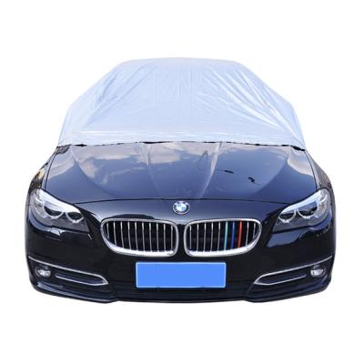 China 2021 Outdoor Half Car Windshield Cover Windshield Snow Rain Dust Protective Car Cover Anti Wind UV Resistant Polyester Sunshade for sale