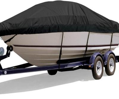 China Full Size Business 900D Trailerable Boat Cover Gray For Walk Around Boat for sale