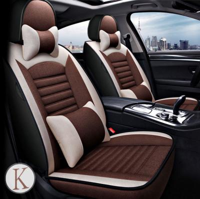 China Wholesale Breathable Wear-resisting Universal Fit Polyester Four Seasons Color Coffee Black Color Car Seat Covers for sale