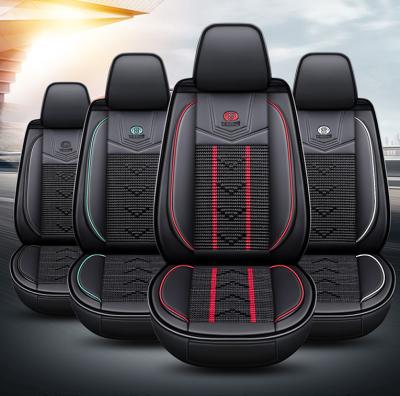 China Four Seasons 5 Seats High Quality Breathable And Wear Resistant Universal Car Seat Covers Ice Silk And PU Leather Full Seat Cover Car for sale