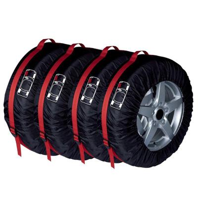 China Seasonal Universal Sports Polyester 4pcs 190T Car Tire Storage Bag for sale