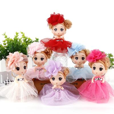 China Small Doll Mini Girl Doll Eco-Friendly Promotional Gift Wholesale 12cm New With Key Chain for sale