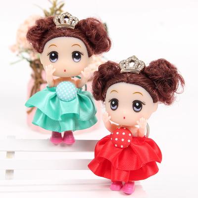 China 9cm Eco-friendly Wholesale Fashion Mini Cute Doll Pendant Keychain Reborn Baby Dolls Dress for sale