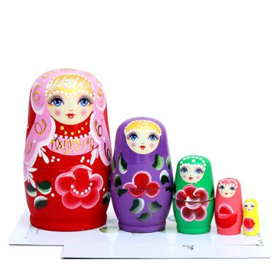 China Eco-friendly Cute Russian Dolls Nesting Wooden Dolls for sale