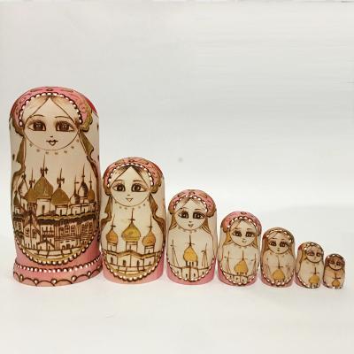 China Wholesale Custom New Russian Matryoshka Traditional Hand Painted Nesting Dolls Wooden Eco-Friendly for sale