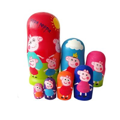 China Wholesale Custom New Russian Matryoshka Traditional Hand Painted Nesting Dolls Wooden Eco-Friendly for sale