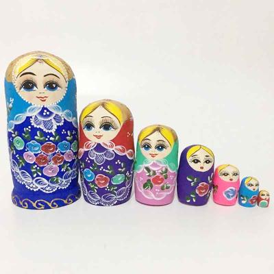 China 2021 High Quality Hot Sale Eco-friendly Exquisitely Customized Stacking Russian Wooden Dolls Toy DIY Dollhouse For Children for sale