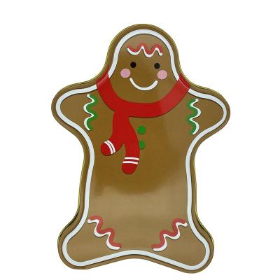 China Gift & Craft Newcomer Gingerbread Man Tin Box For Home Decoration And Cute Christmas Souvenir Gift Box Tin for sale