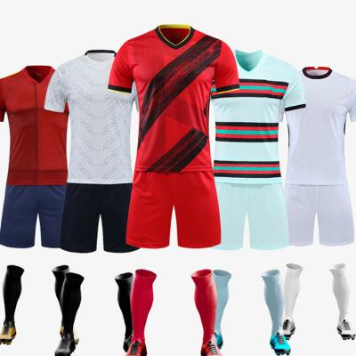 China 2021 Hot Summer New Arrival OEM Factory Sale Soccer Jersey Sets Men's Shorts Set Breathable Soccer Wear Sets For Men for sale