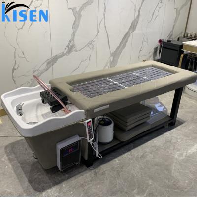 China New Design Modern Smart Shampoo Massage Treatment Bed For Hair Beauty Salon With Special Constant Temperature Water Circulation for sale