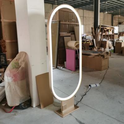 China High Quality Lighted 2022 Modes Hair Barber Beauty Salon Styling Mirror Station For Make Up With Single And Double Sided LED Light for sale