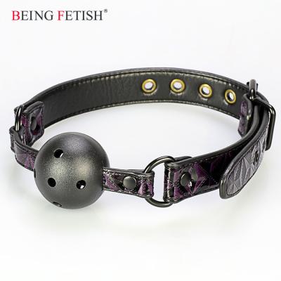 China For Couples Gay Lesbians Being Fetish PU Leather Restraint Ball Male Gag For BDSM for sale