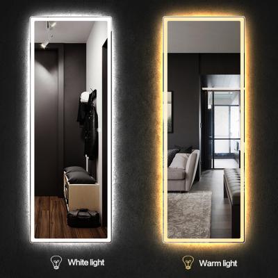 China LED Integral Mirror Wall Mounted Lighted Floor Mirror Lighted Dressing Make Up Mirror Bathroom/Bedroom/Living Room/Dining Room/Entrance for sale