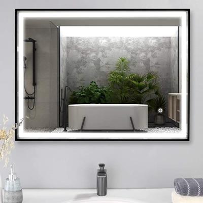 China Bathroom Lighted Rectangular Graphite Mirror with Lights, LED Bathroom Wall Mounted Vanity Mirror, Fog Light for sale