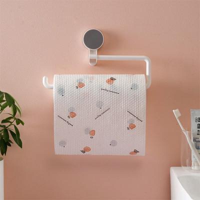 China Modern Ready to Ship Top Fashion ABS White Kitchen Paper Towel Holder, Holeless Bathroom Storage Rack Tissue Paper Roll Holder for sale