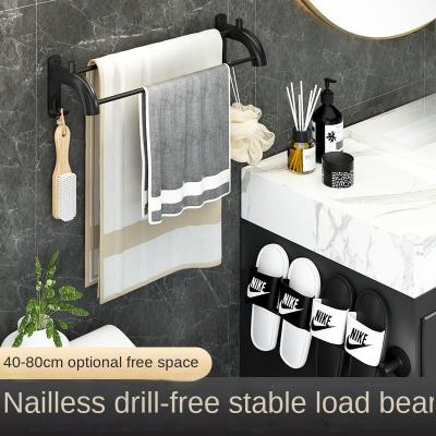 China Contemporary Ready To Ship Punch Free Towel Rack Bath Slipper Holder Bathroom Storage Shelf for sale