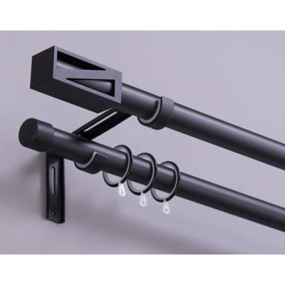 China Luxury Curtain Rod For Bedroom Living Room Aluminum Alloy Morden Roman Style Single And Double Poles for sale