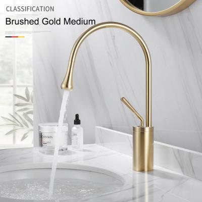 China Modern Thermostatic Faucets Basin Faucet Brushed Gold Black Silver Deck Mounted Basin Sink Faucet Mixer Hot And Cold Brass Faucet For Bathroom for sale