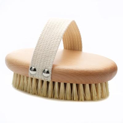 China Vegan Sisal Body Dry Brush Boar Bristle Bath Brush Skin Exfoliation for sale