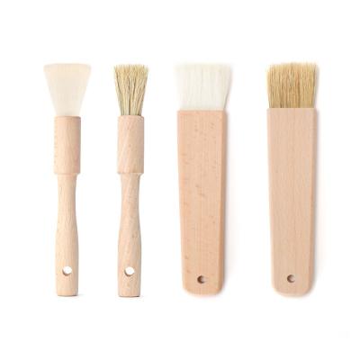 China Natural Bristle Wooden Pastry Brush Wood Basting Brush For Baking Customized for sale