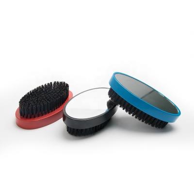 China Customize Beard Brush With Mirror Natural Wood Medium Mixed Boar Bristle Brush for sale