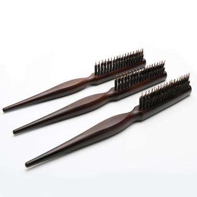 China Customer Logo Wooden Teasing Back Salon Hair Brush Comb Hairdressing Styling Tools for sale