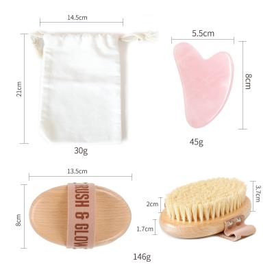 China Exfoliating  Body Bath Dry Brush Kit Wooden Scrub Bath Spa Massage for sale