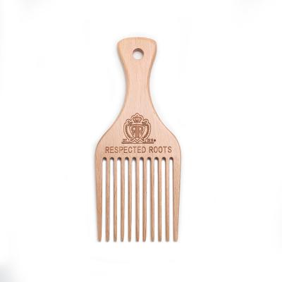 China African Pro Wooden Hair Pick Comb For Curly Afro Hair Styling Wide Teeth Gear for sale