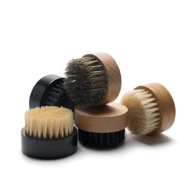 China Customized Boar Bristle Beard Brush Round Men Moustache Brush Durable for sale