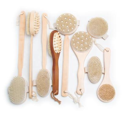 China Beech Wood Sisal Bristles Exfoliating Dry Brush For Dry Skin Cleansing for sale