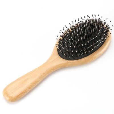 China Laser Vent Wide Tooth Boar Bristle Hair Comb Wooden Anti Static Hair Brush For Women for sale