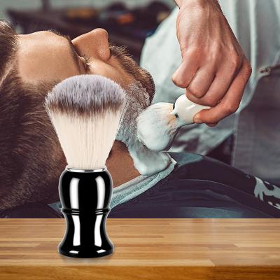 China Abeis Travel Shaving Brush White Nylon Hair And ABS Handle Beard Soap Brush for sale